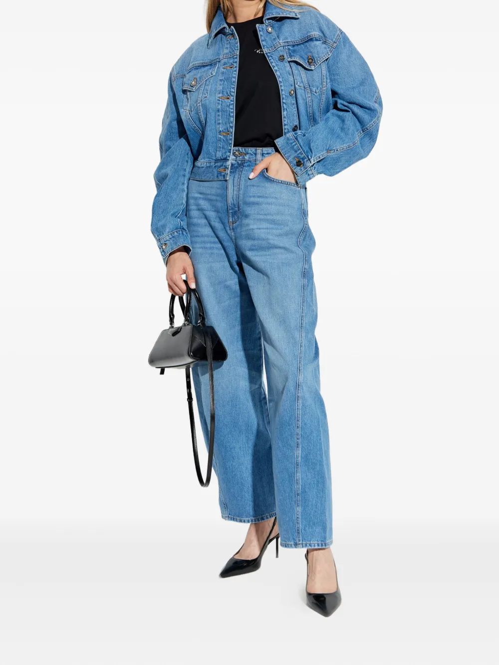 Givenchy puffed-sleeve denim jacket Blauw