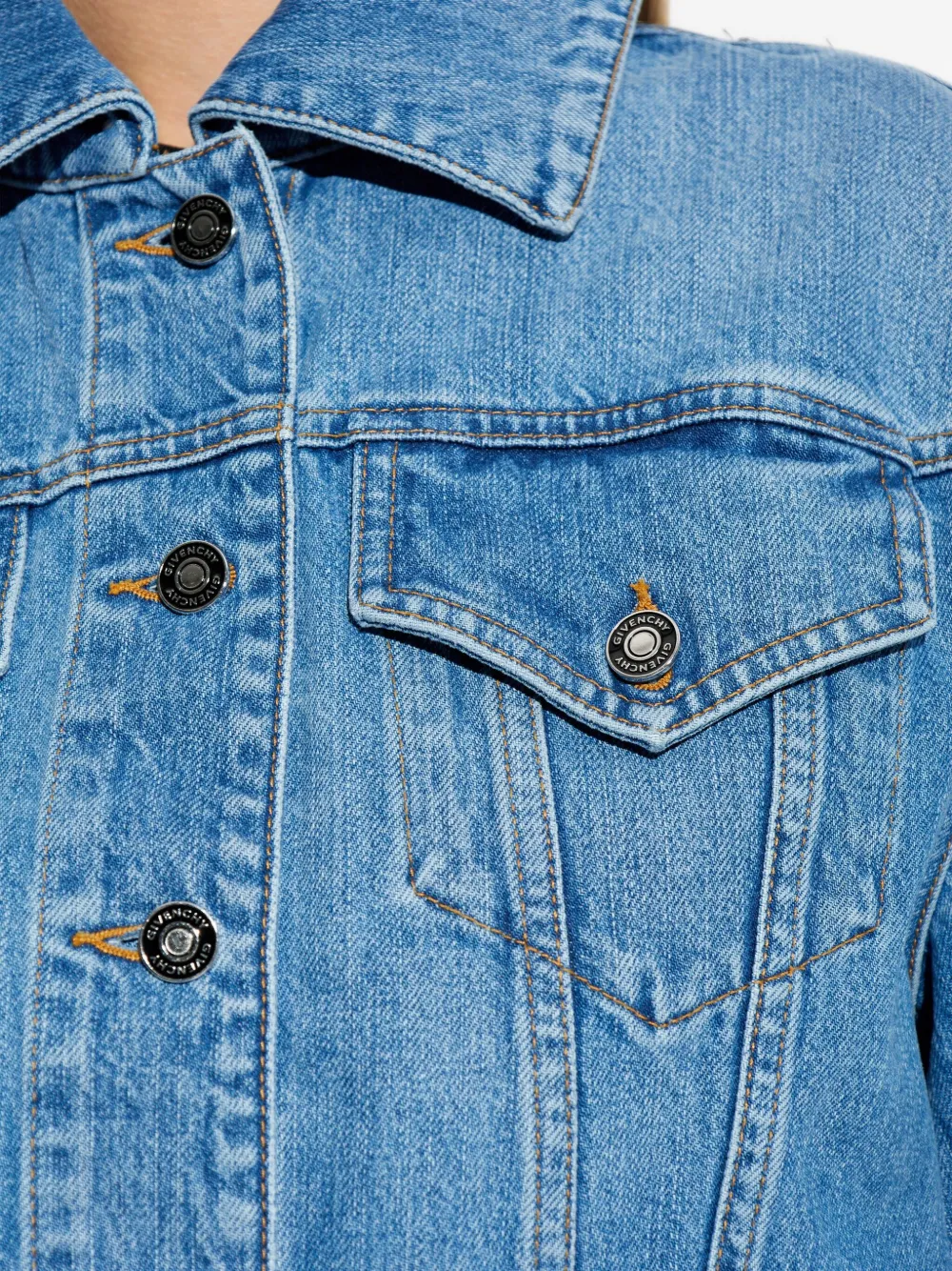Givenchy puffed-sleeve denim jacket Blauw