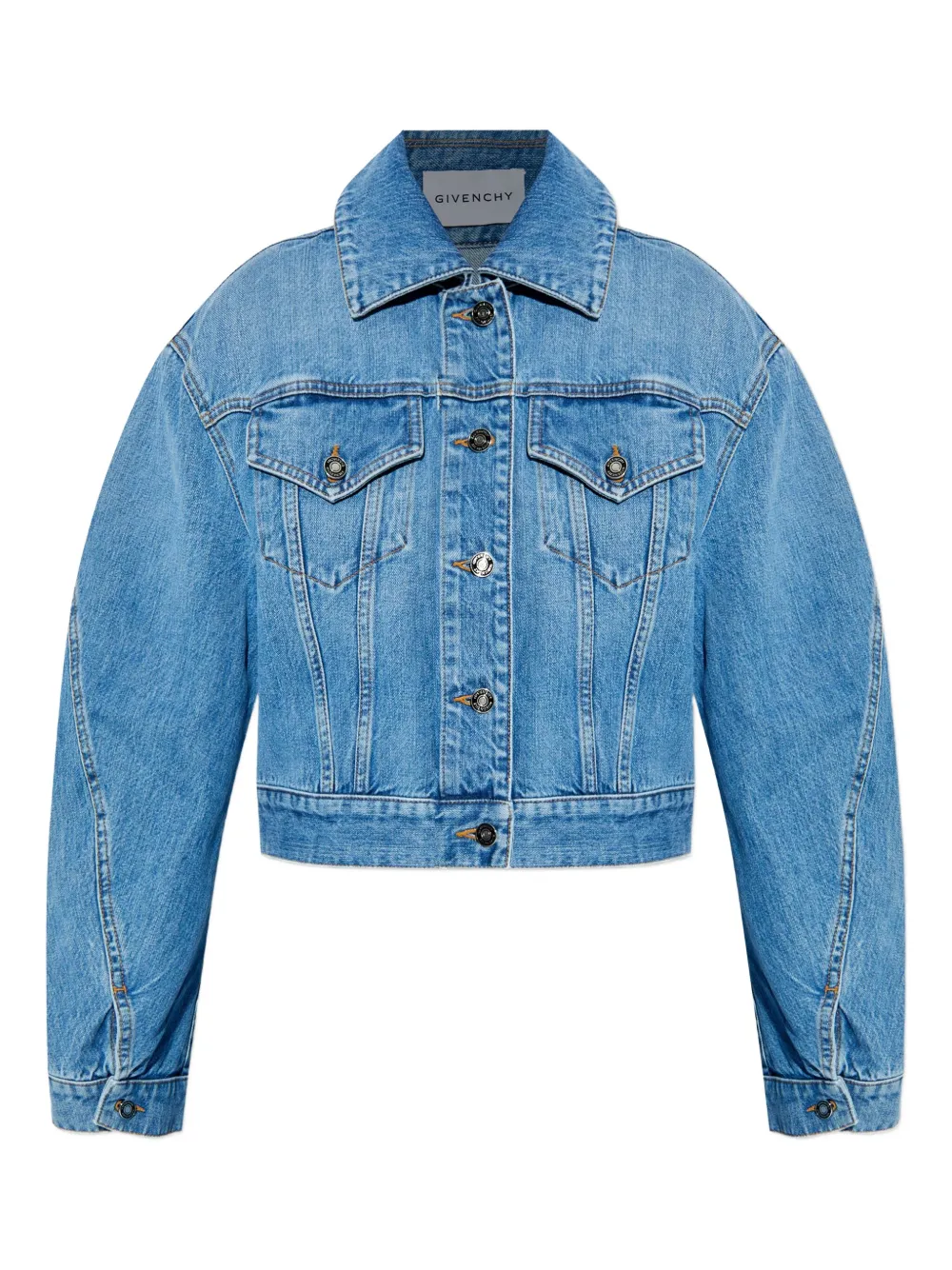 Givenchy puffed-sleeve denim jacket Blauw