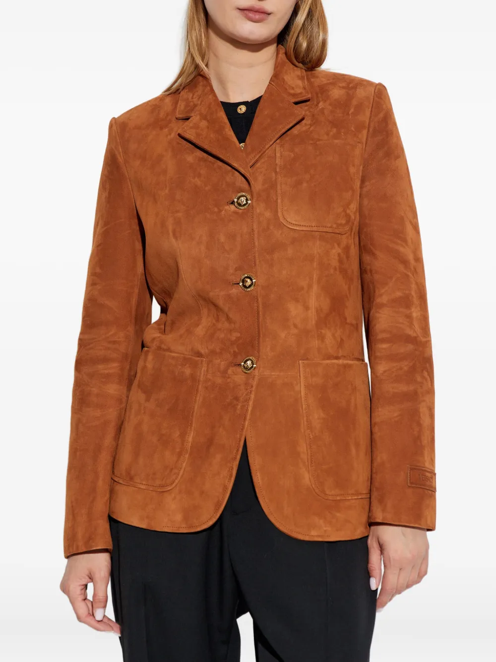 Versace suede blazer Bruin