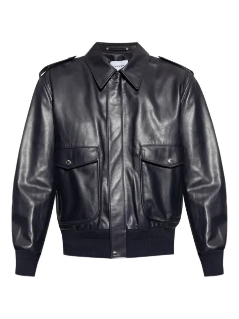 Givenchy flap-pocket leather jacket