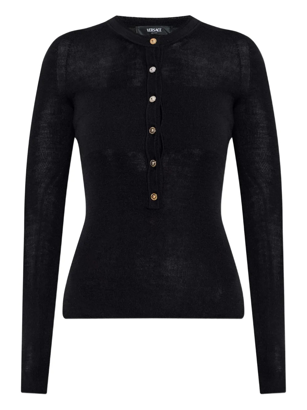Versace Button-embellished Wool Sweater