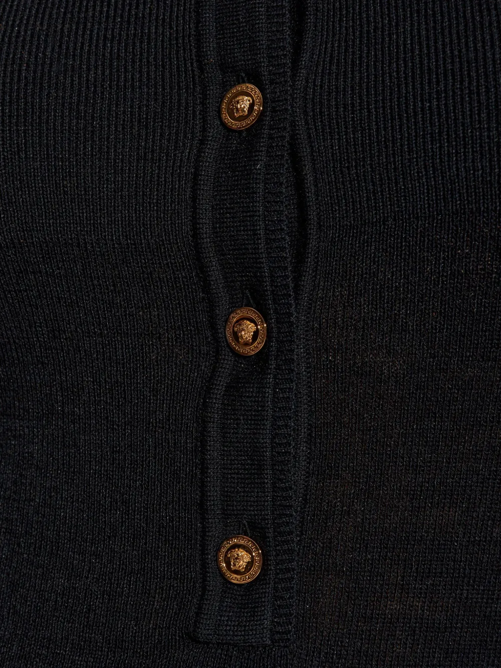 Versace button-embellished wool sweater Zwart