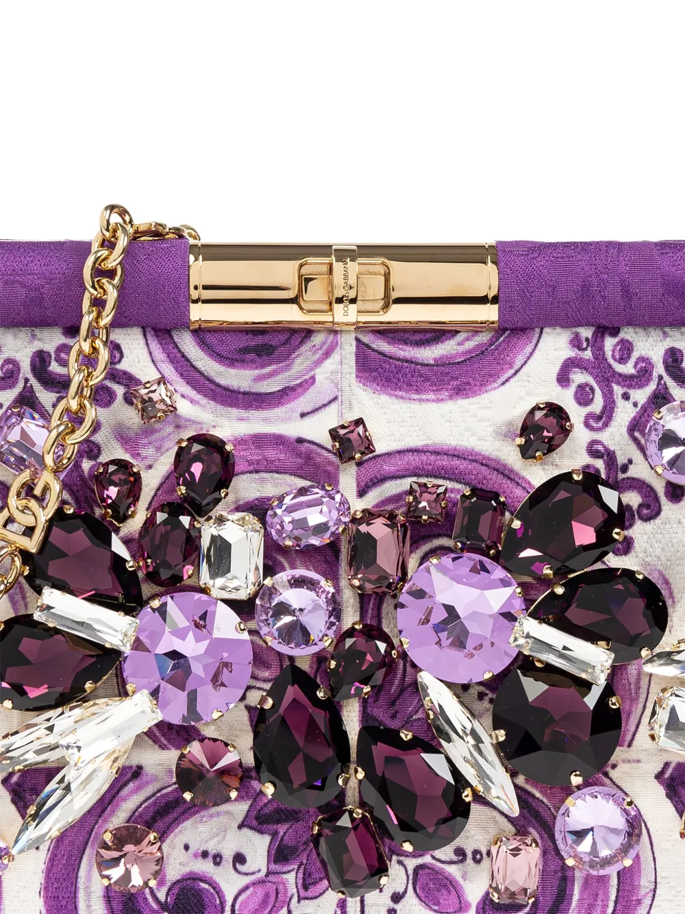 Dolce & Gabbana small Marlene floral clutch bag Paars