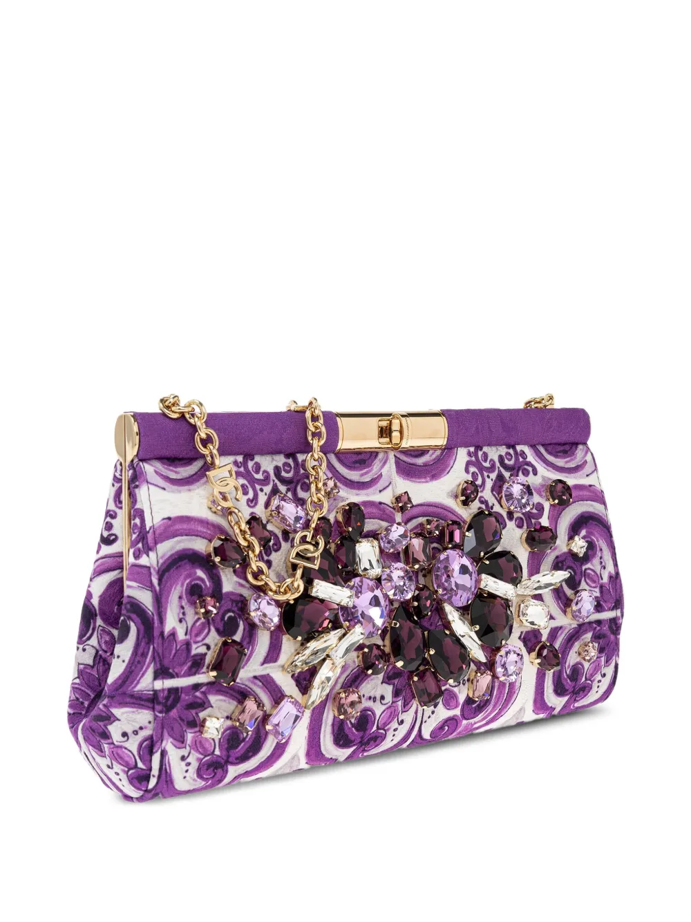 Dolce & Gabbana small Marlene floral clutch bag Paars