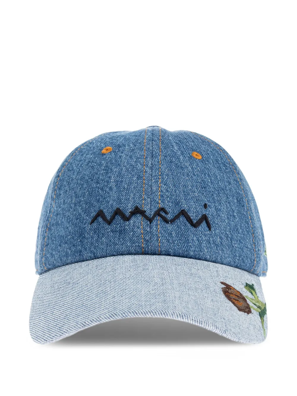 Marni Embroidered Denim Cap