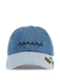 Marni embroidered denim cap - Blue