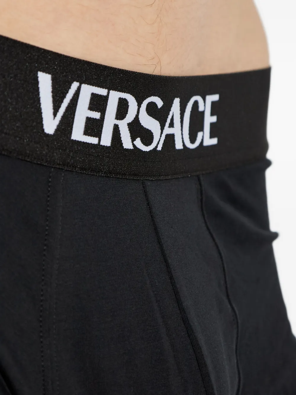 Versace Twee boxershorts met logoband Zwart