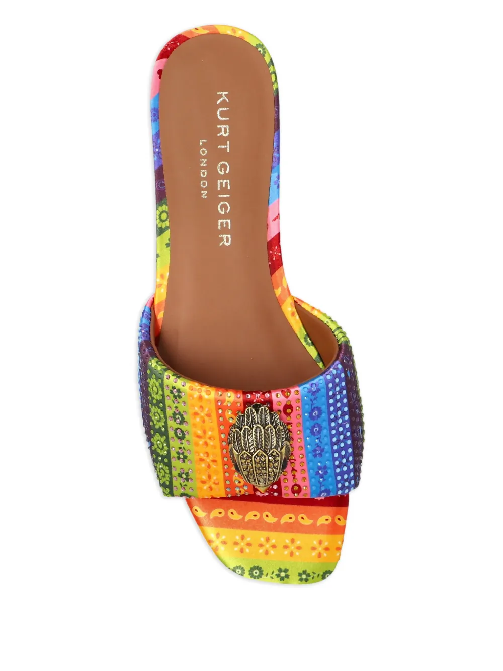 Kurt Geiger London logo-plaque flat sandals Yellow