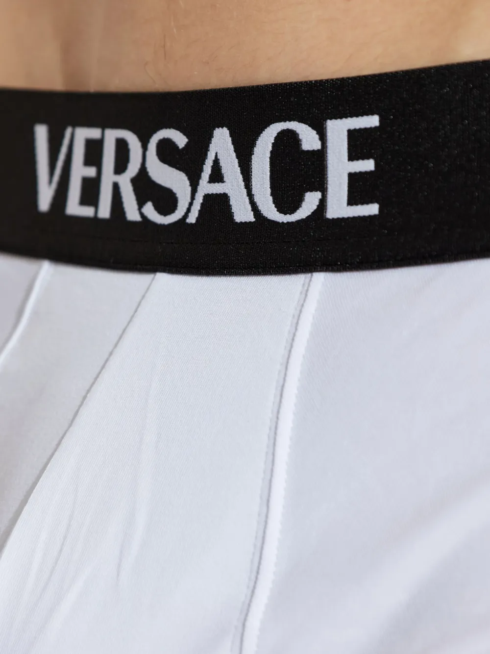 Versace Drie boxershorts met logoband Wit