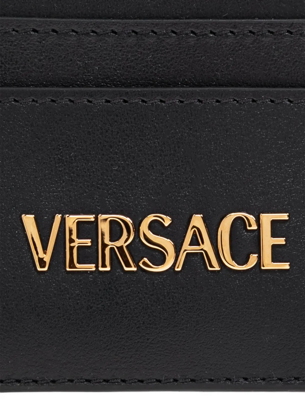 Versace Pasjeshouder met logoplakkaat Zwart