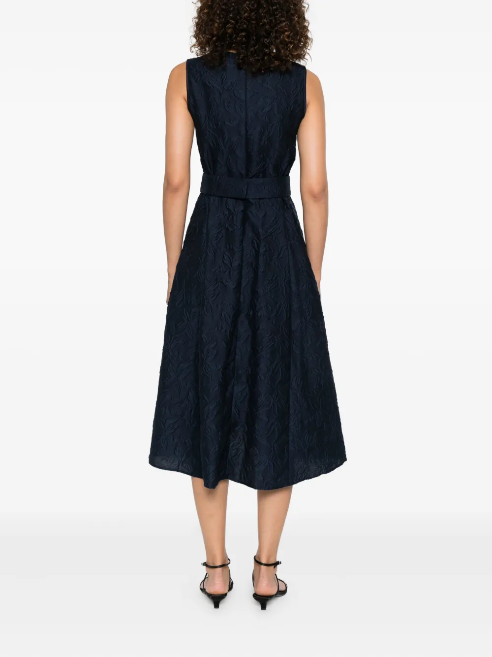 'S Max Mara Jurk met geborduurde bloemen Blauw
