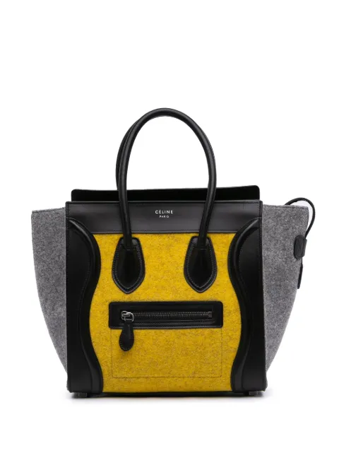 Céline Pre-Owned Borsa tote micro in feltro in lana e pelle di vitello tricolore 2012-2018