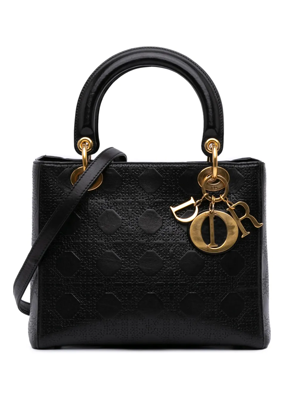Christian Dior Pre-Owned 2007 ミディアム カーフスキン カナージュ エンボス レディ ディオール Christian Dior Pre-Owned 2007 ミディアム カーフスキン カナージュ エンボス レディ ディオール