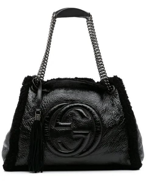Gucci Pre-Owned 2016-2025 Medium Patent Shearling Soho Chain tote bag