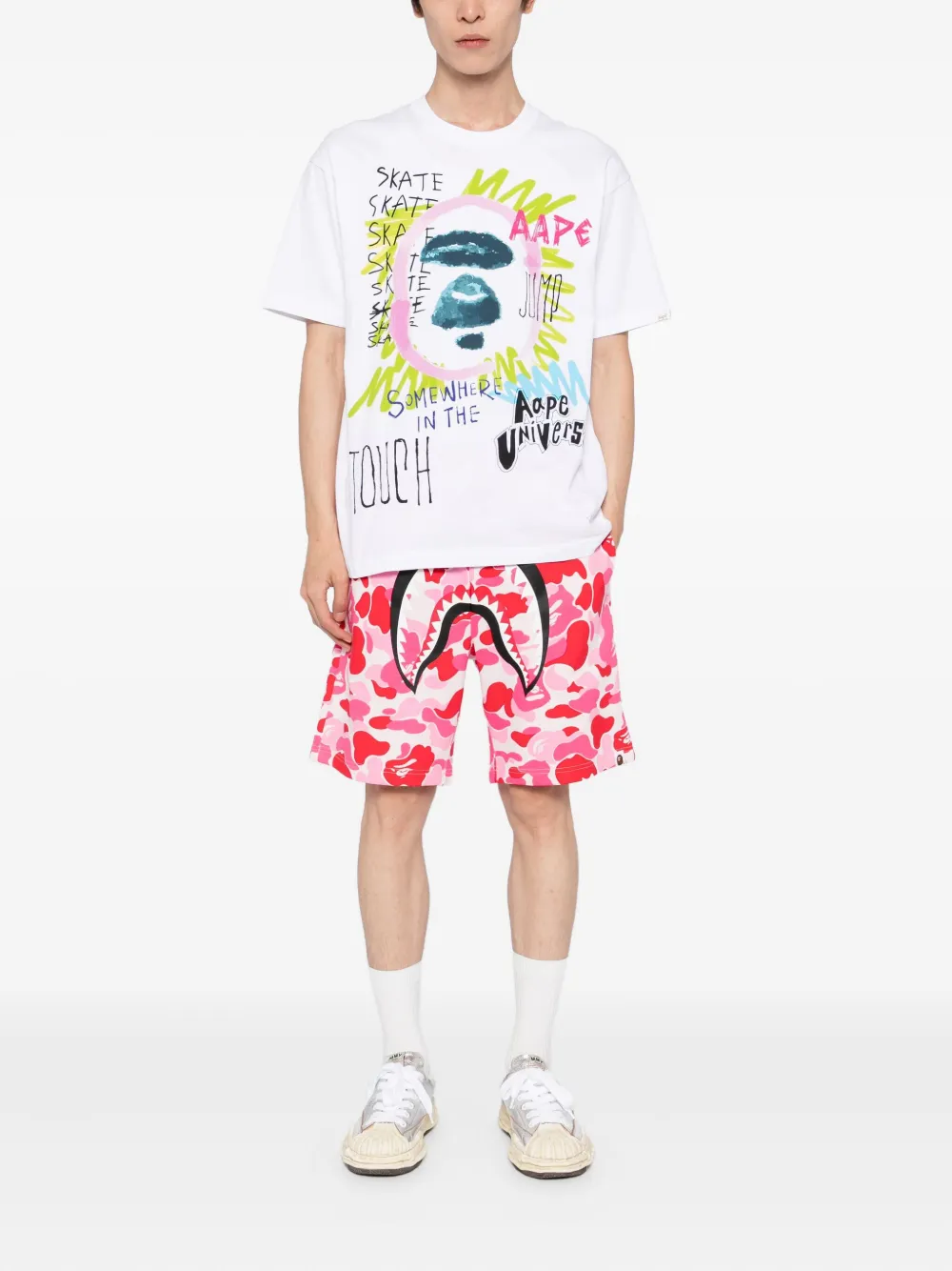 AAPE BY *A BATHING APE graphic-print T-shirt Wit