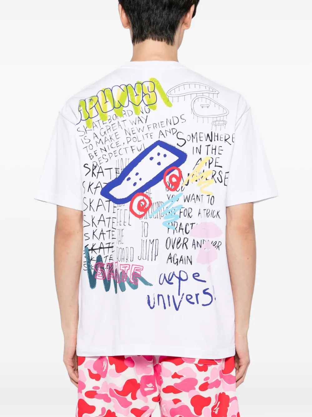 AAPE BY *A BATHING APE graphic-print T-shirt Wit