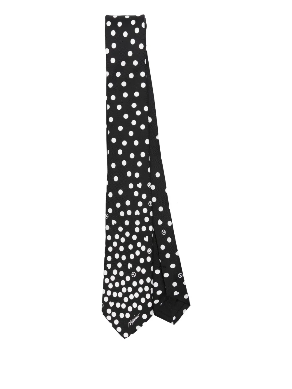 Moschino polka-dot silk tie Zwart