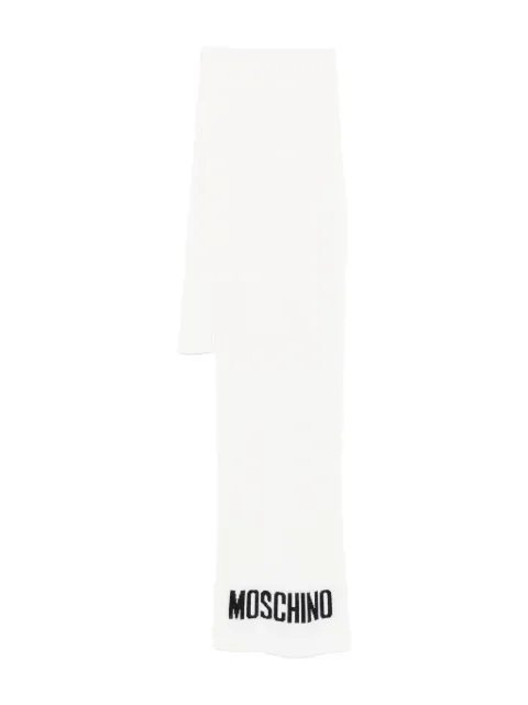 Moschino bufanda tejida de canalé con logo