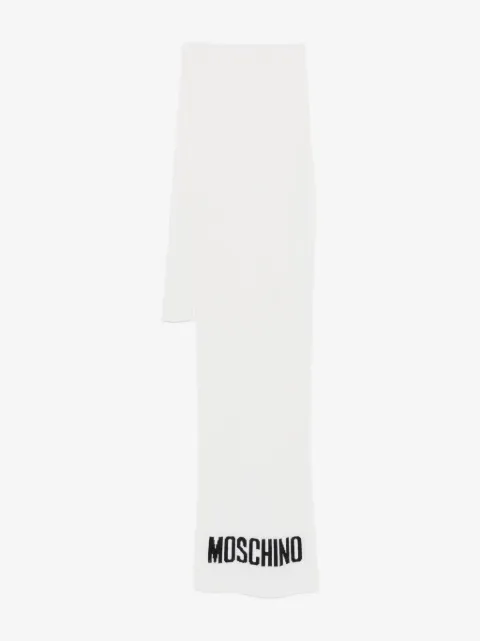 Moschino bufanda tejida de canalé con logo