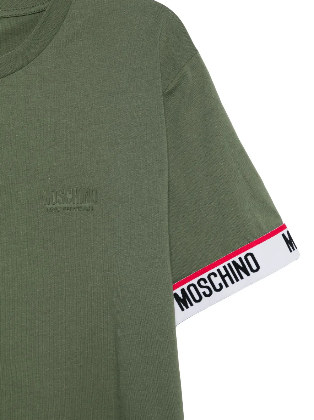 Moschino T-shirt met logo-tape Groen