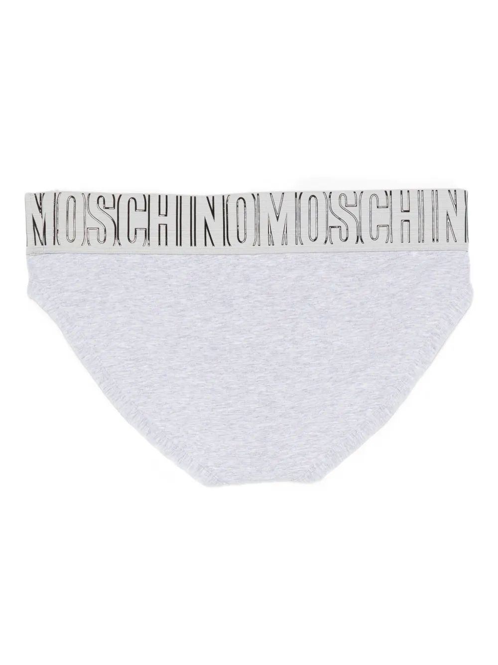 Moschino Logo-waistband Briefs In Gray