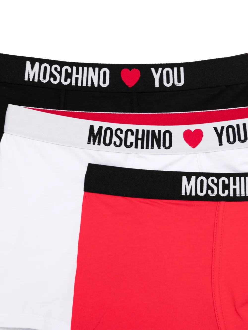Moschino Drie boxershorts met logoband Rood