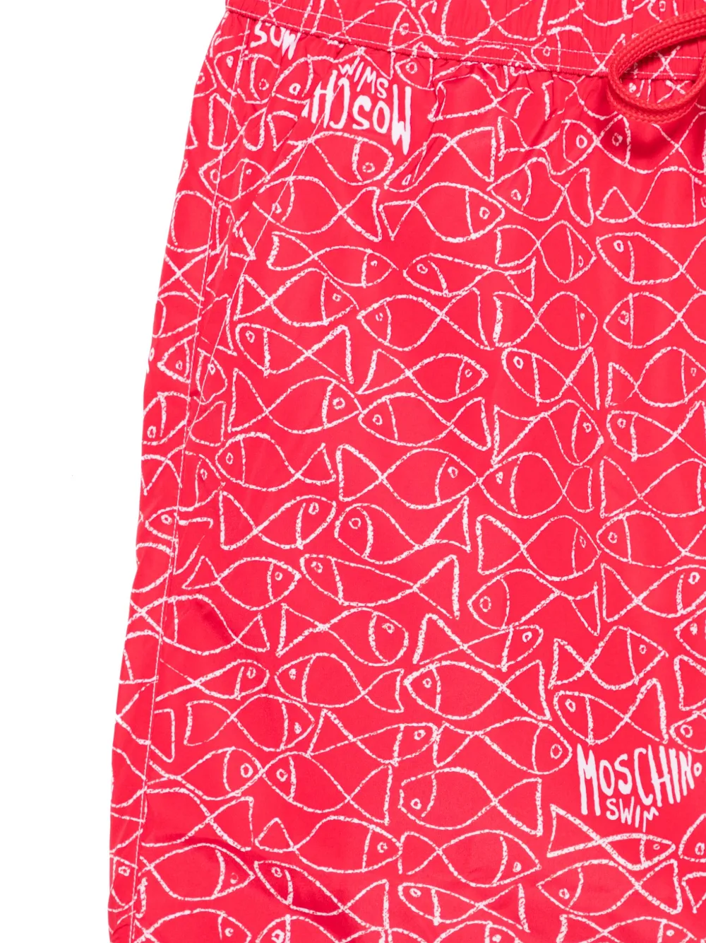 Moschino Zwembroek met vissenprint Rood