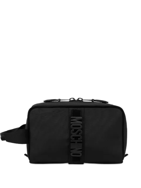 Moschino logo-plaque calf leather bag