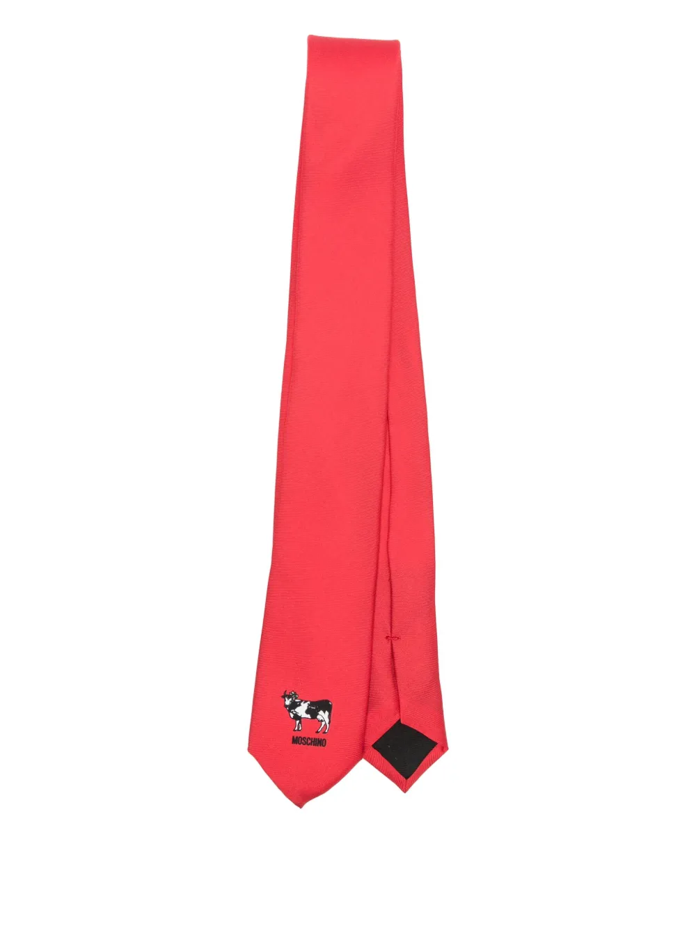 Moschino Zijden stropdas met print Rood