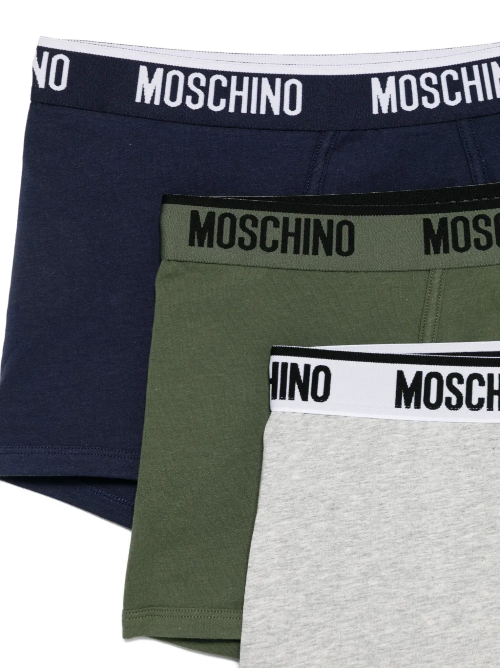 Moschino Drie slips met logoband Blauw