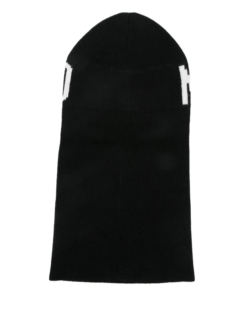 Moschino logo-knitted balaclava - Zwart