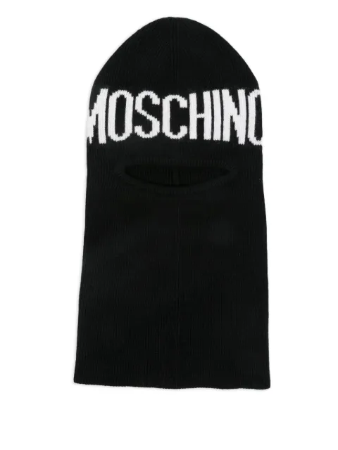 Moschino logo-knitted balaclava