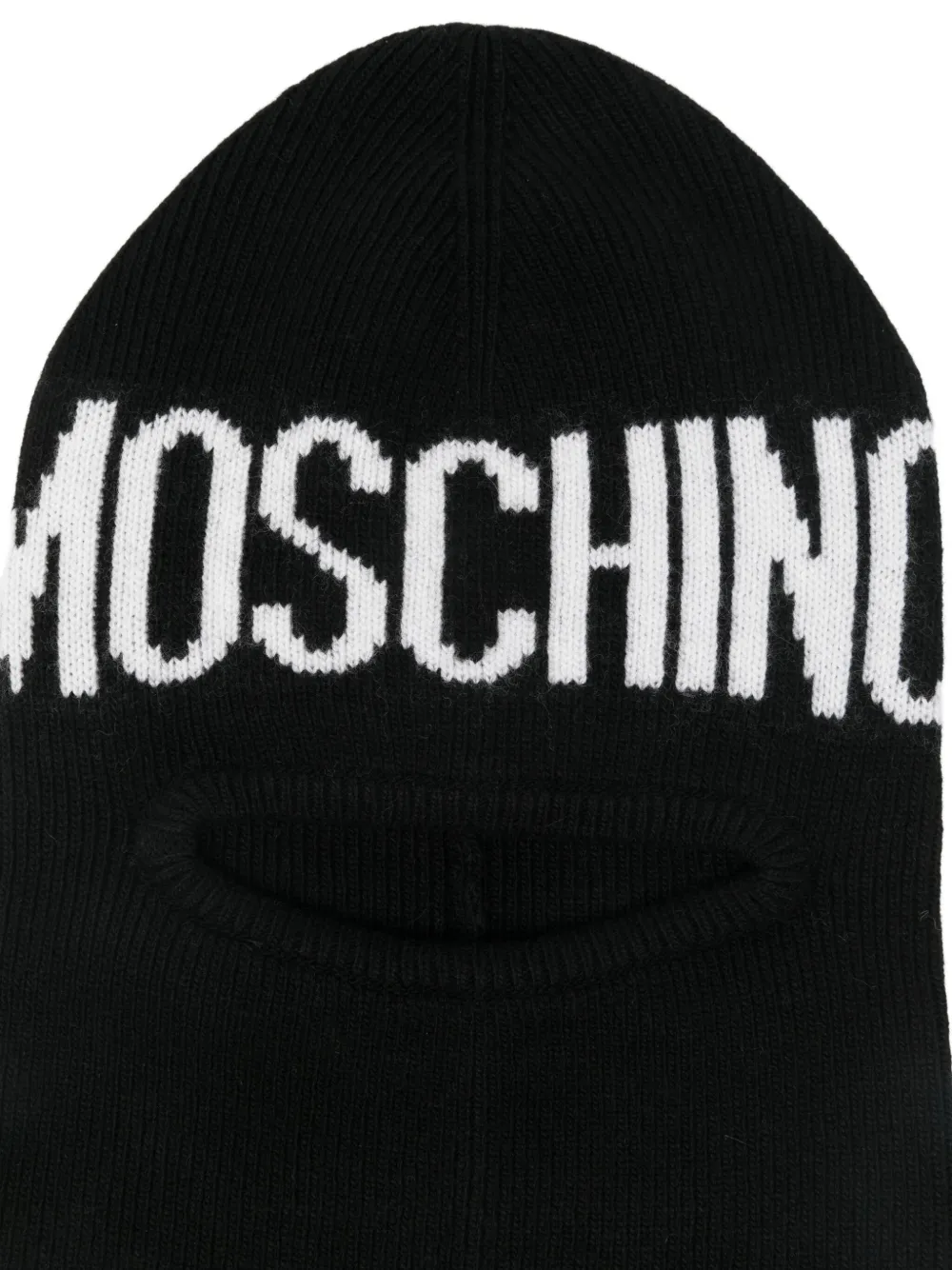Moschino Gebreide bivakmuts met logo Zwart