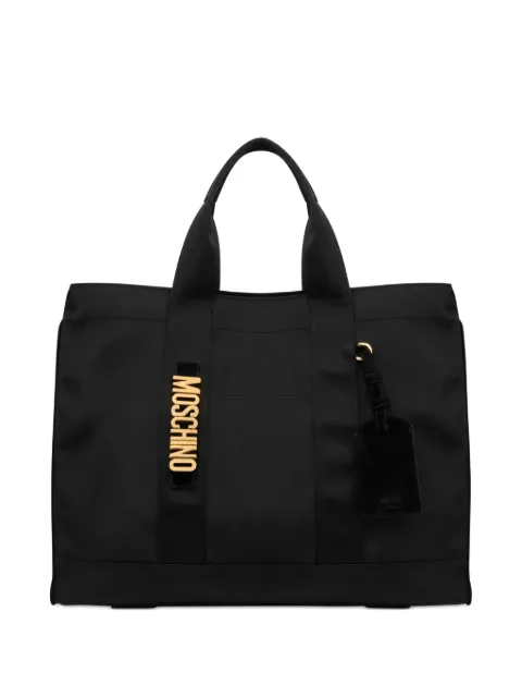 Moschino logo-plaque tote bag
