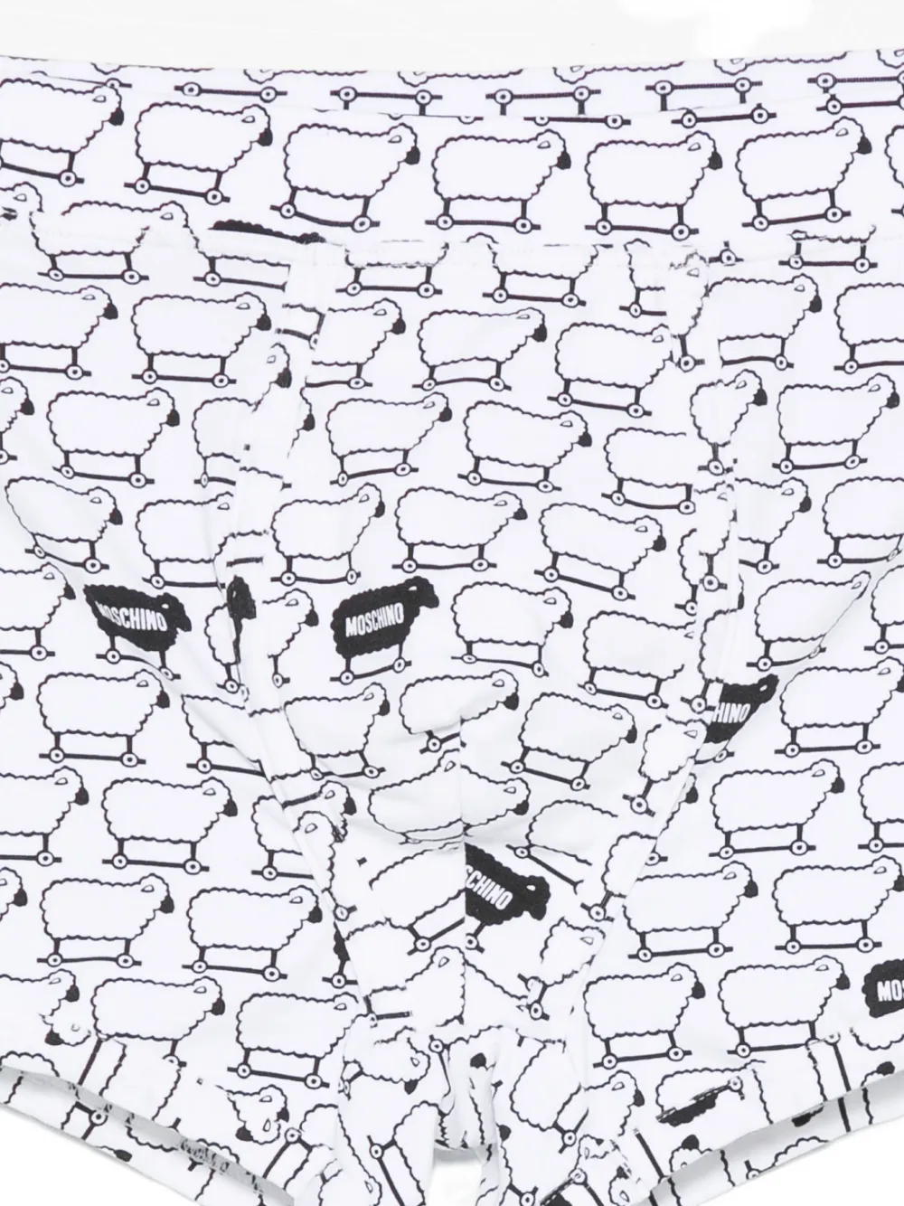 Moschino Zwembroek met schapenprint Wit