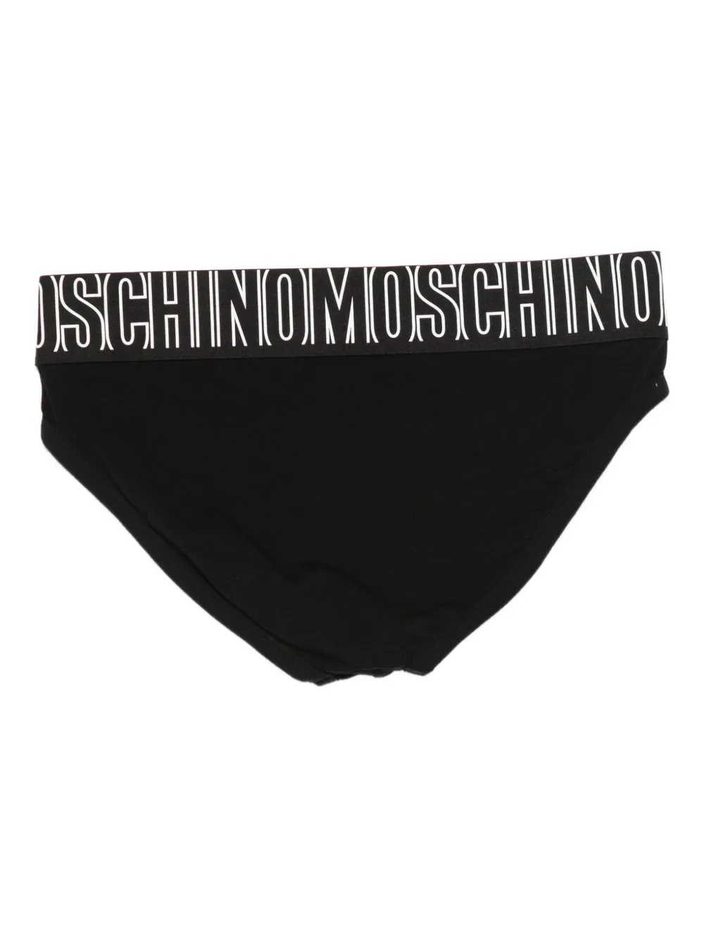 Moschino Logo-waistband Briefs In Black