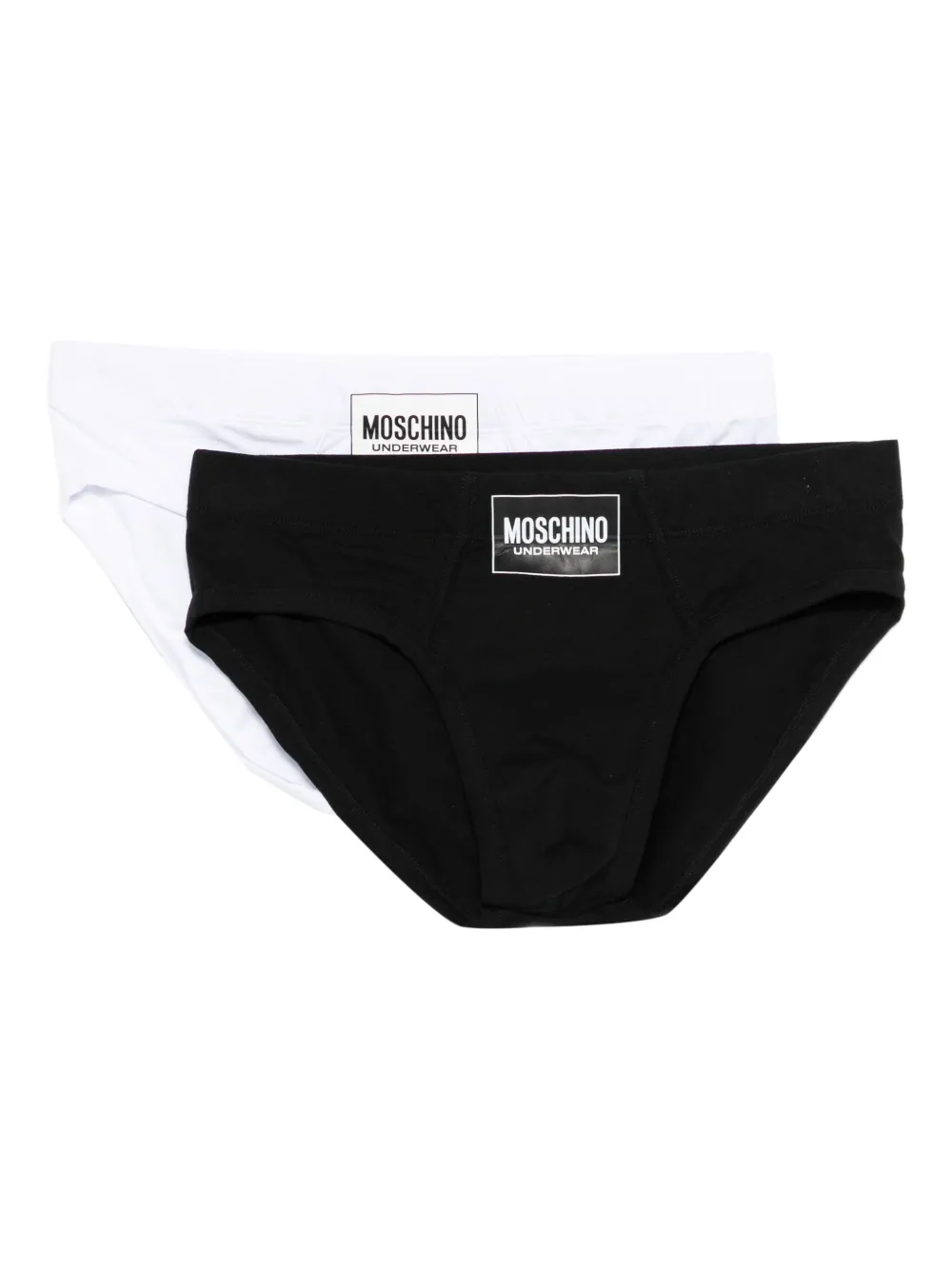 Moschino logo-patch briefs (pack of two) | Black | Image 1