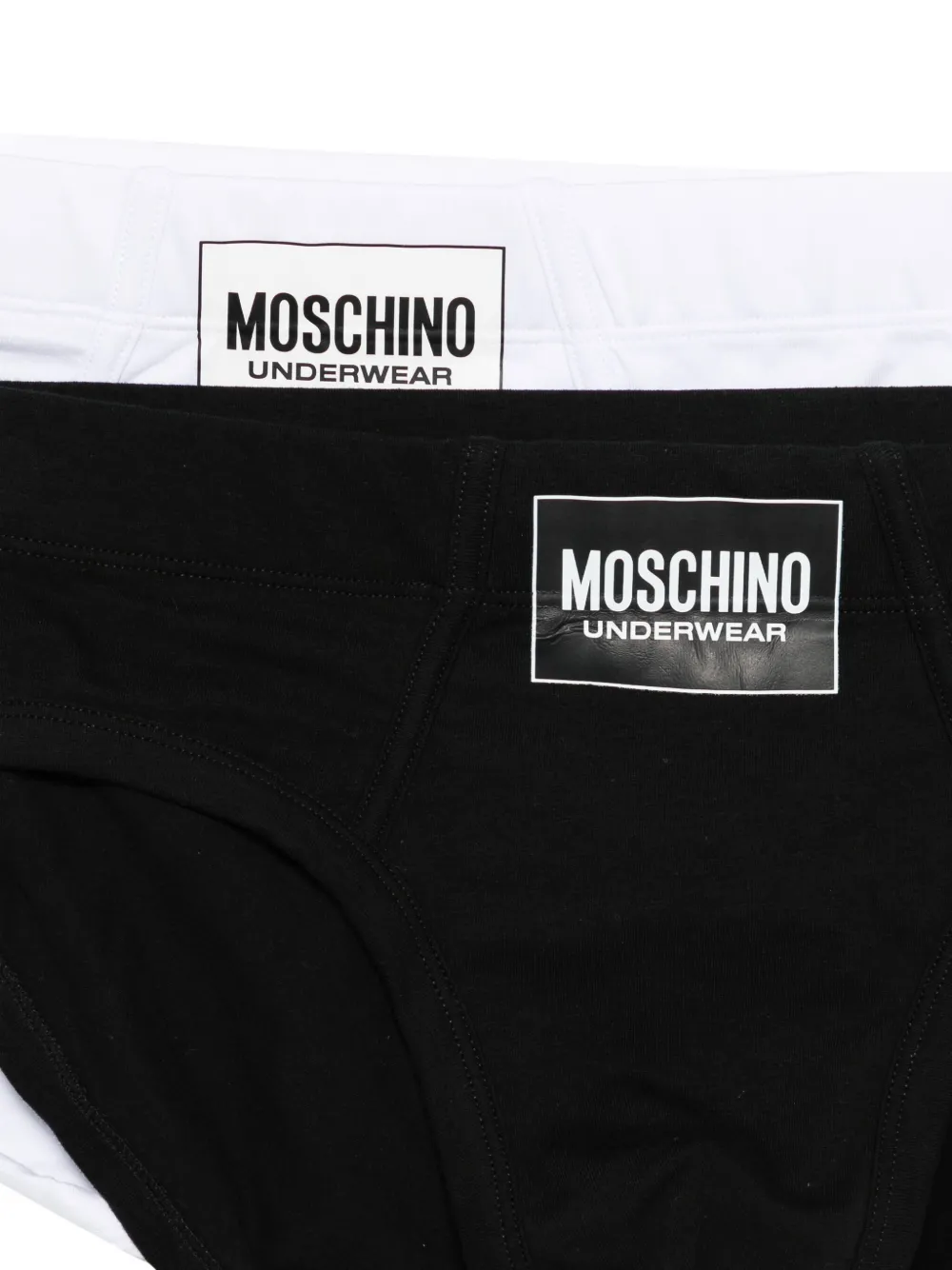 Moschino Set van twee slips met logopatch Zwart