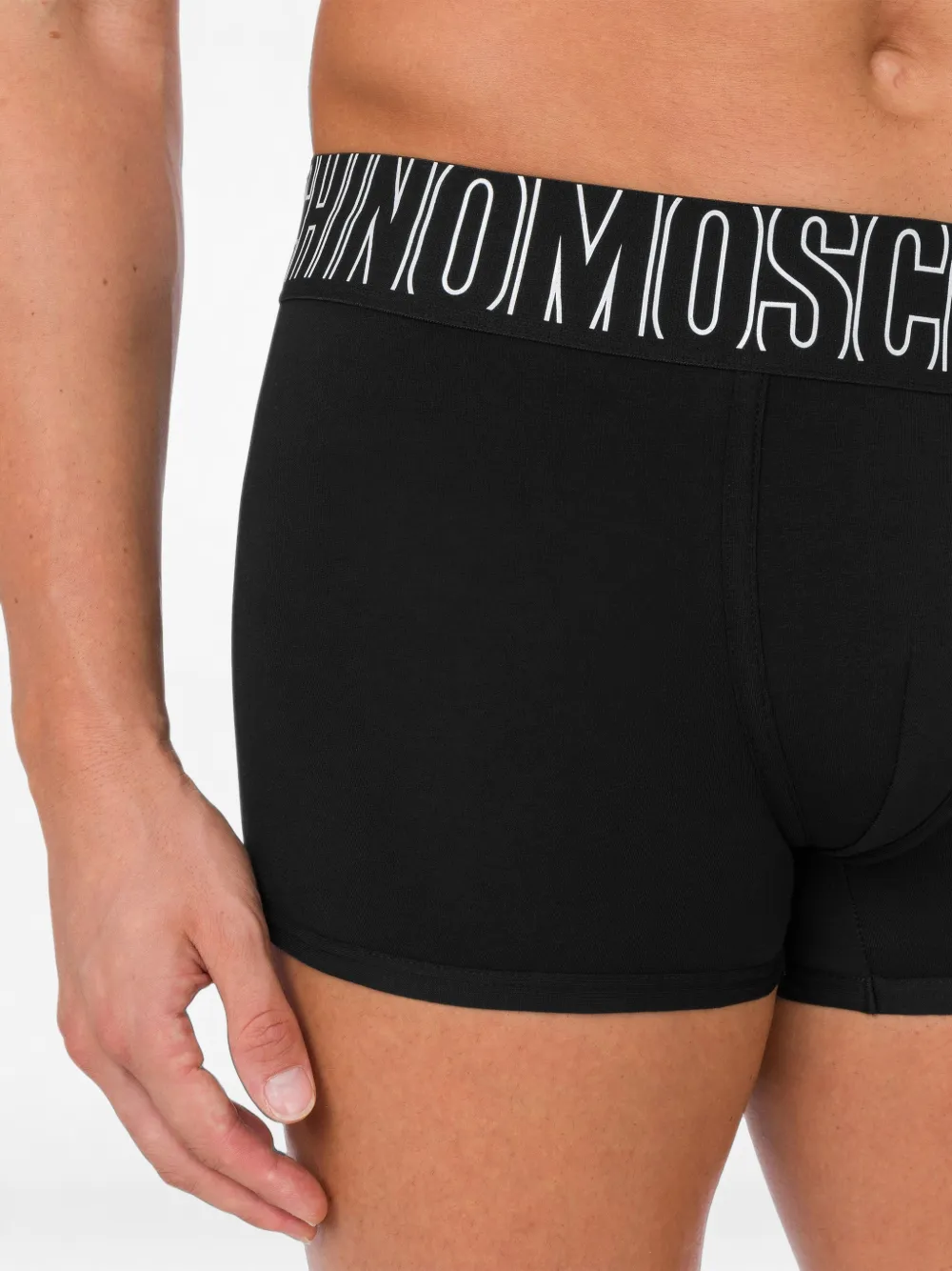 Moschino Zwembroek met logoband Zwart