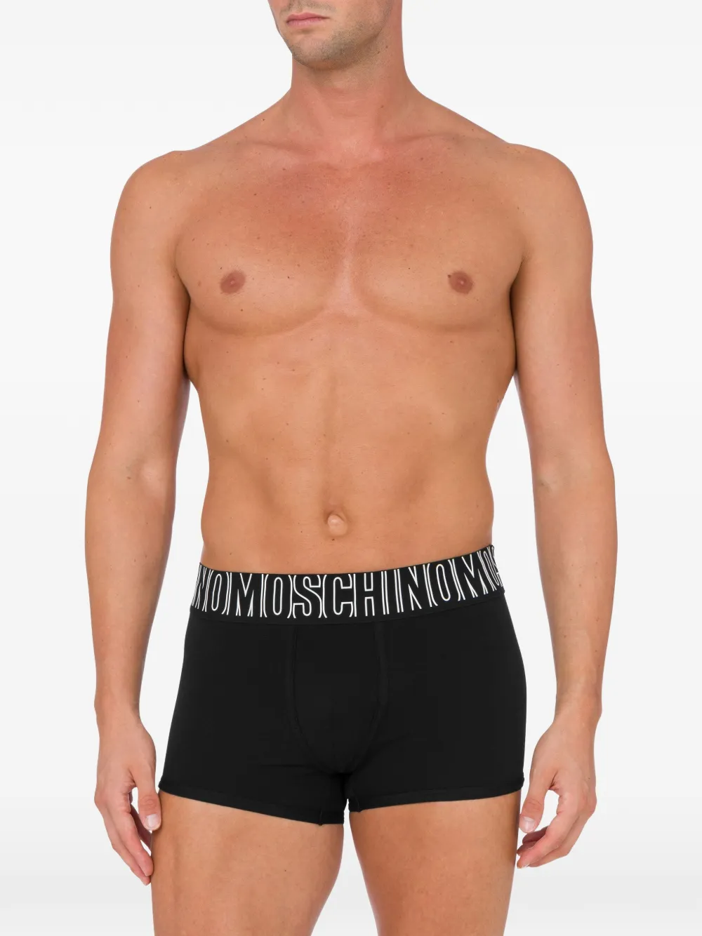 Moschino Zwembroek met logoband Zwart