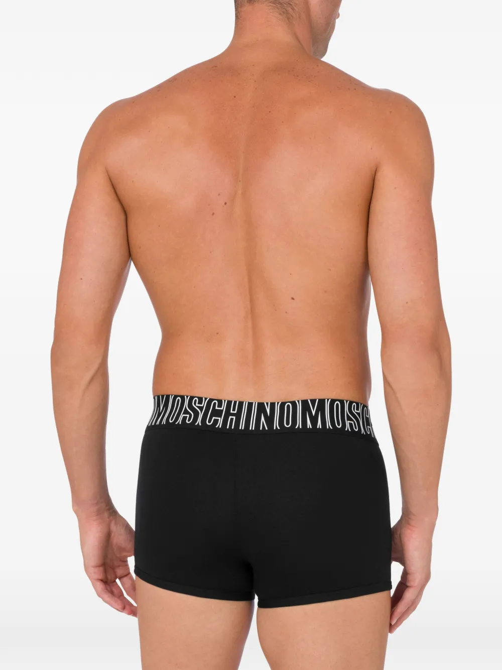 Moschino Zwembroek met logoband Zwart