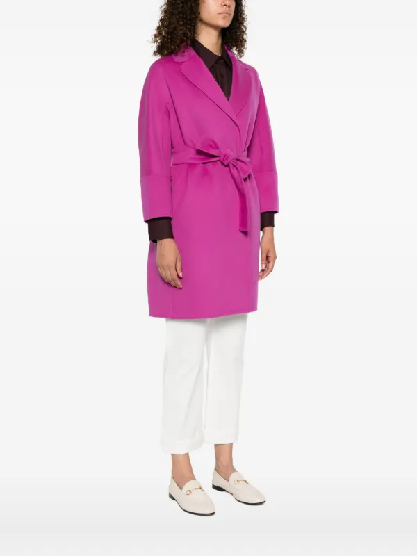 S Max Mara Cappotto Arona Con Cintura Rosa FARFETCH IT