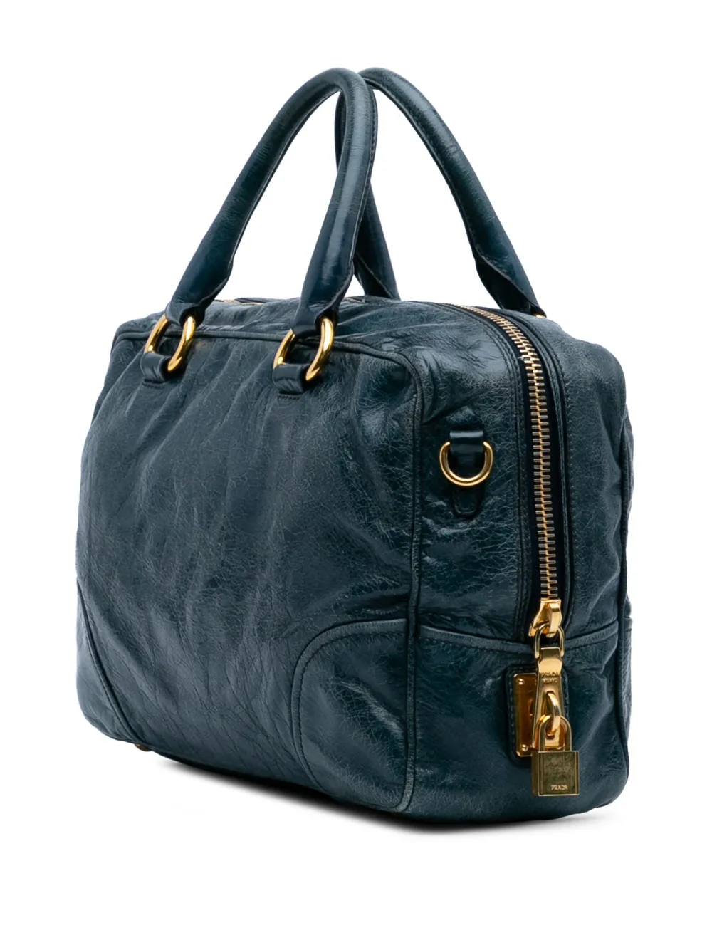 Pre-owned Prada 2010-2024 Vitello Shine Satchel