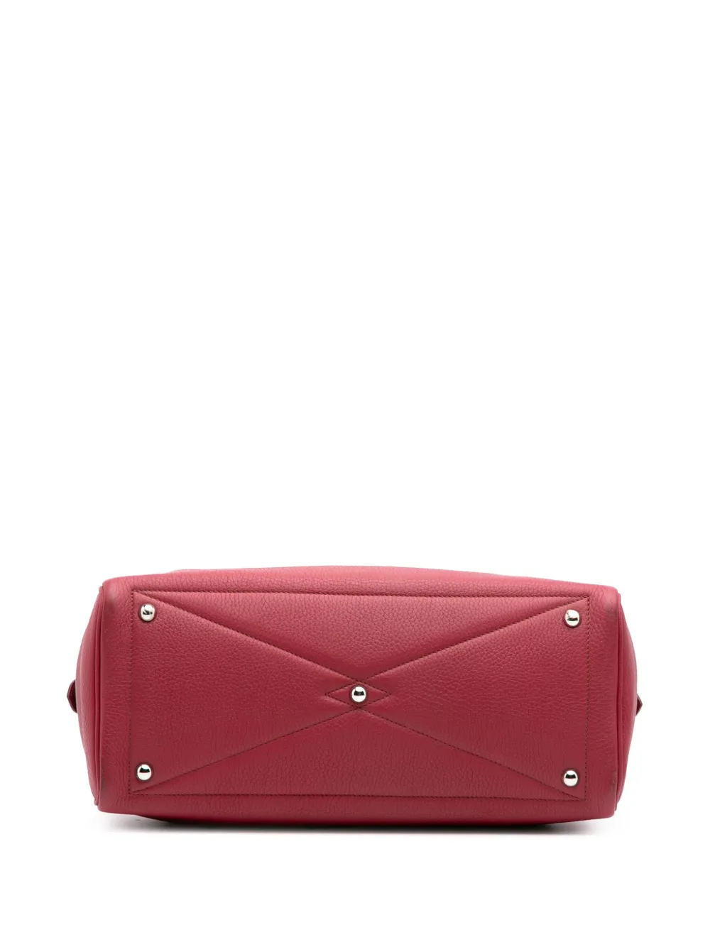 Pre-owned Hermes 2014 Clemence Victoria Ii 35 Shoulder Bag In Red