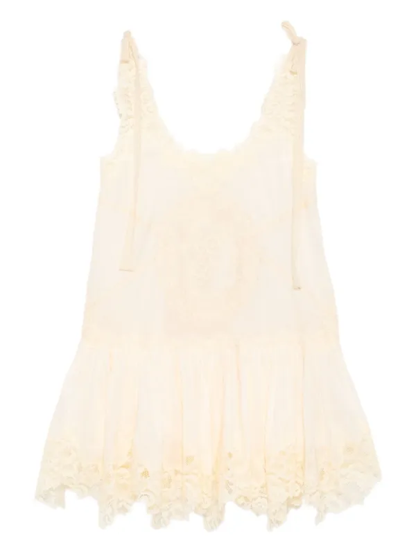 ★Zimmermann★Cascadian ドレス 取り外し可能なストラップ付き Cascadian Lace Slip Dress Cream Botanical Floral Online