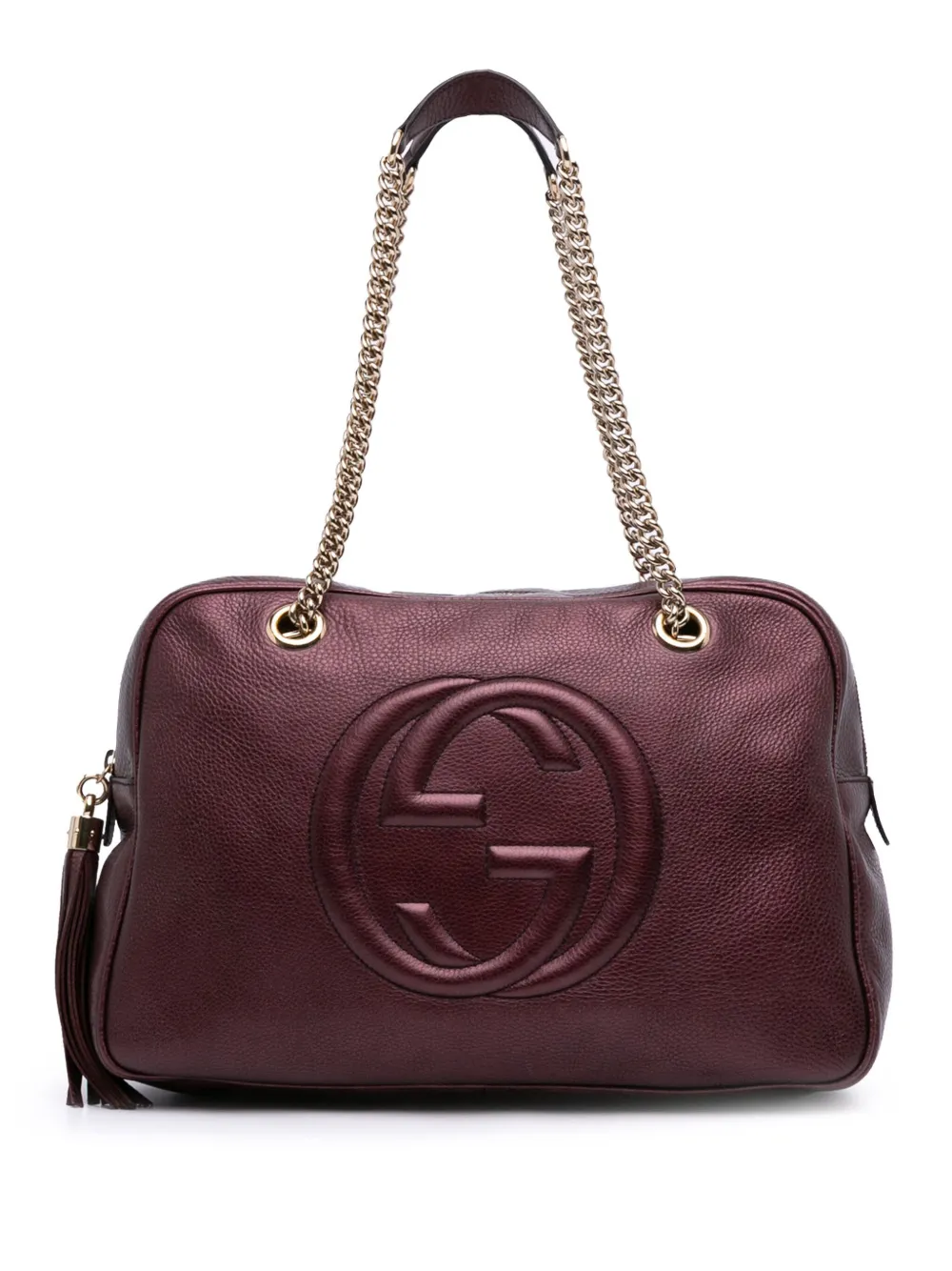 Gucci Pre-Owned 2016-2024 Metallic Leather Soho Chain shoulder bag | Red | Image 1