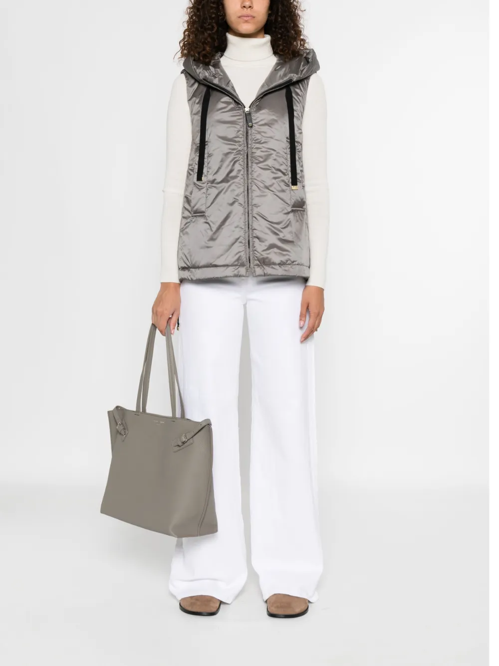 Max Mara Greengo hooded zip-front gilet Grijs