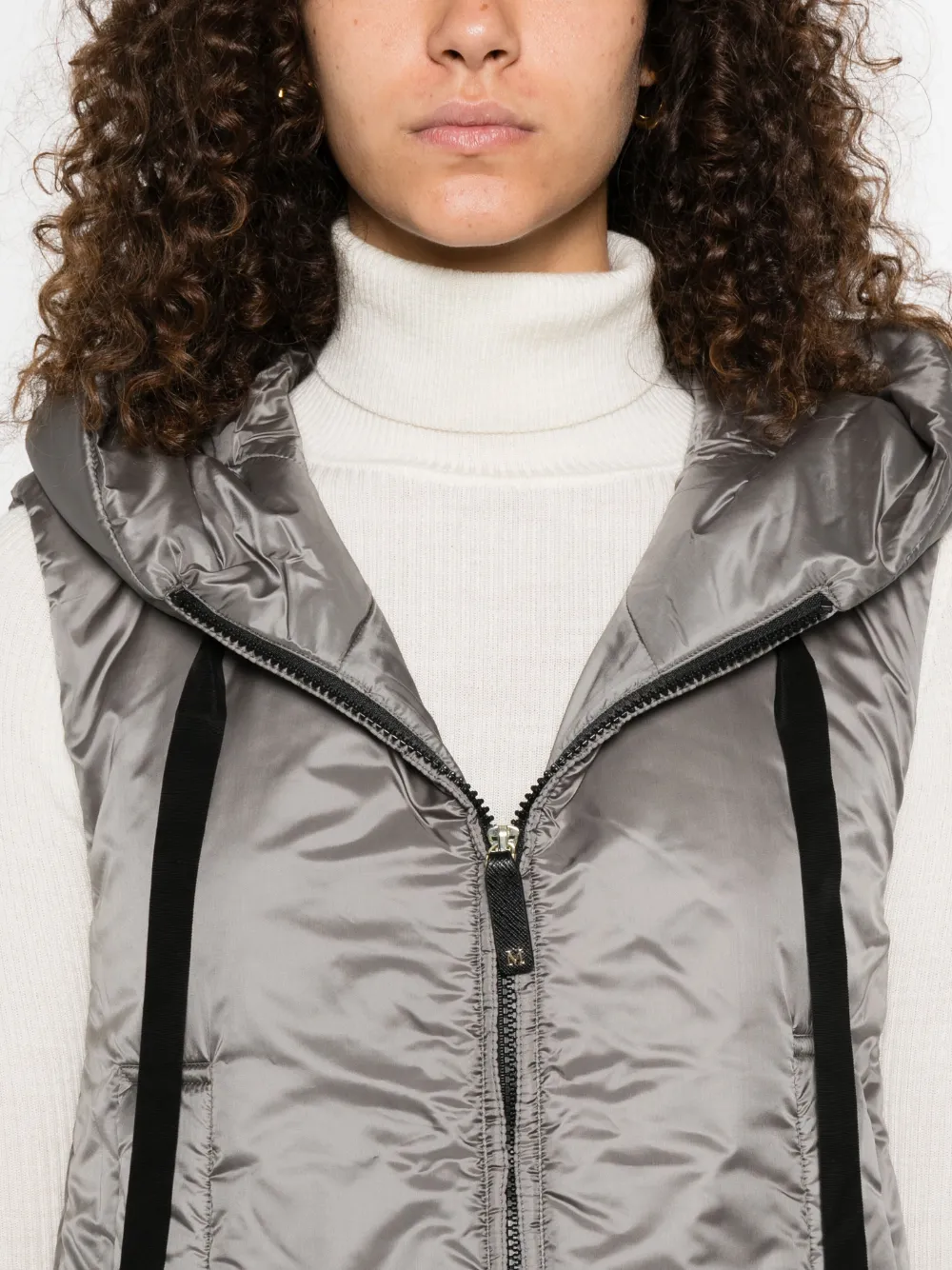 Max Mara Greengo hooded zip-front gilet Grijs