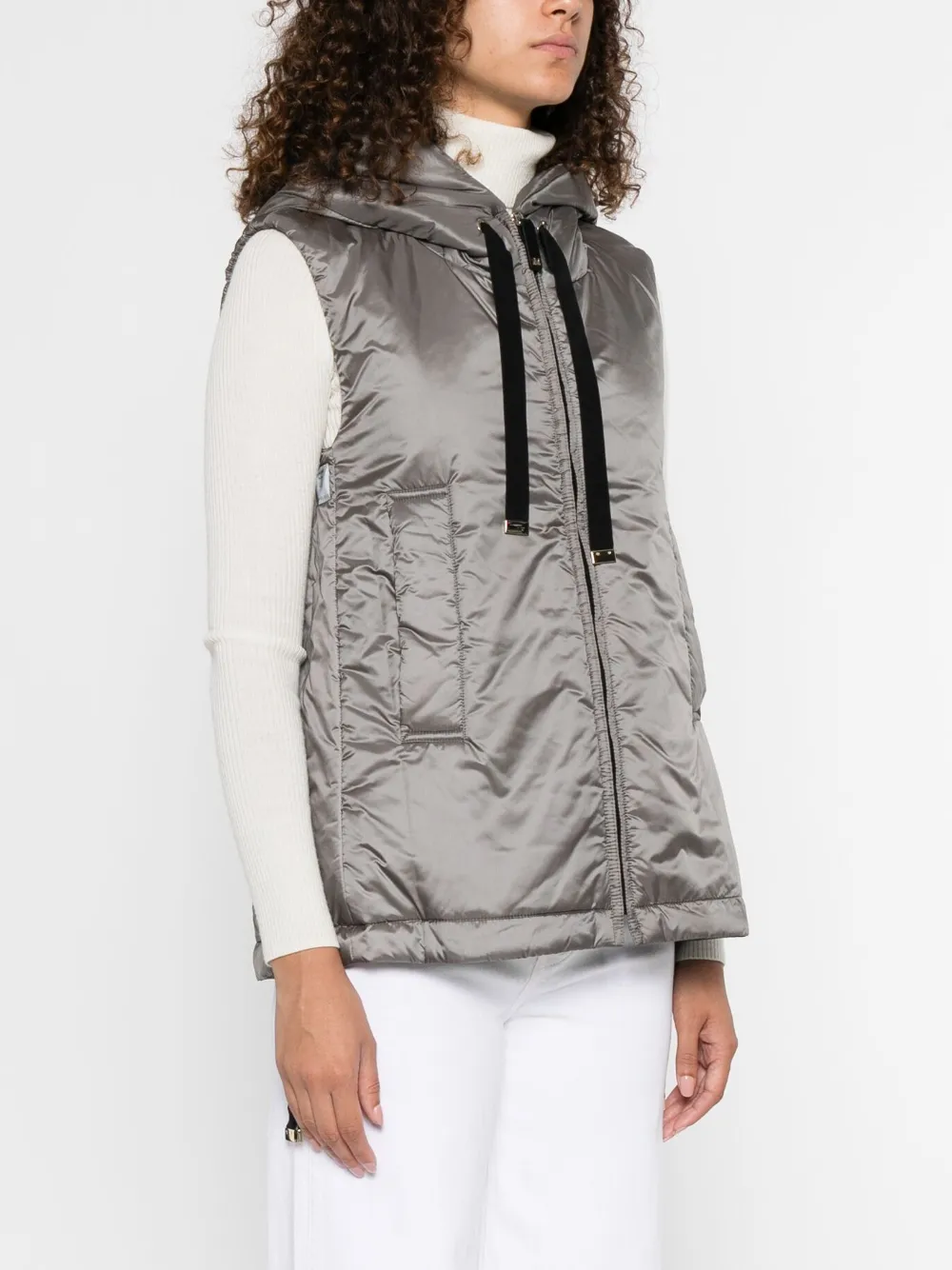 Max Mara Greengo hooded zip-front gilet Grijs